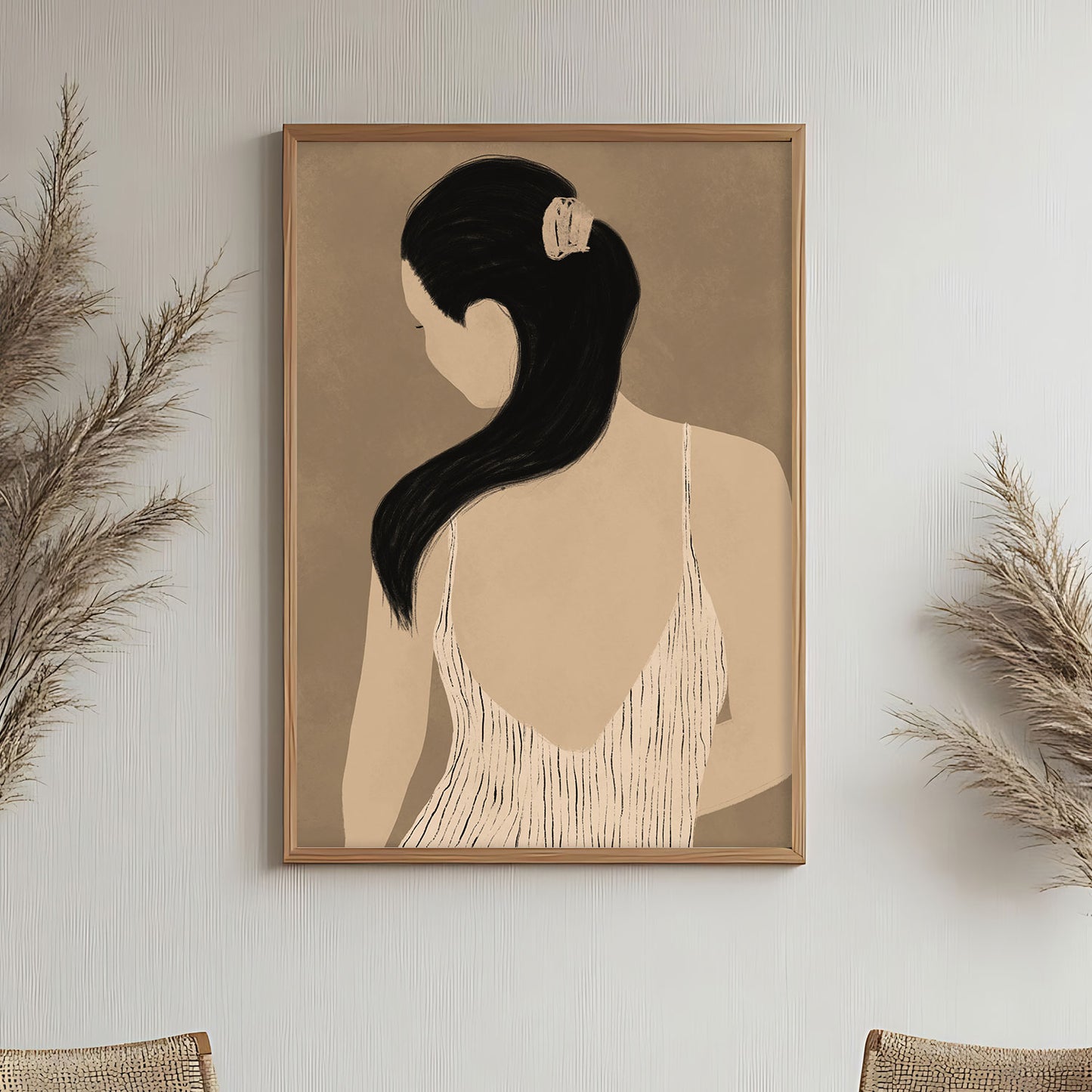 Poster sous verre silhouette de femme vue de dos