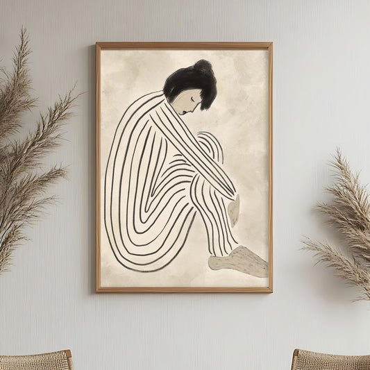 Silhouette de femme en dessin au trait