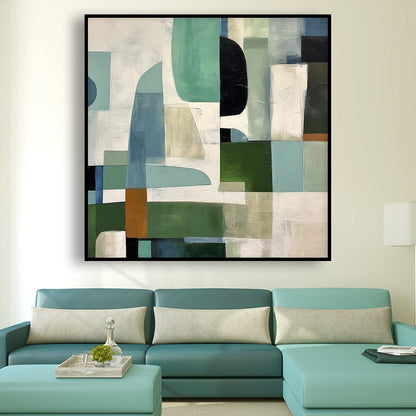 Tableau abstrait aux formes colorées KWADECO