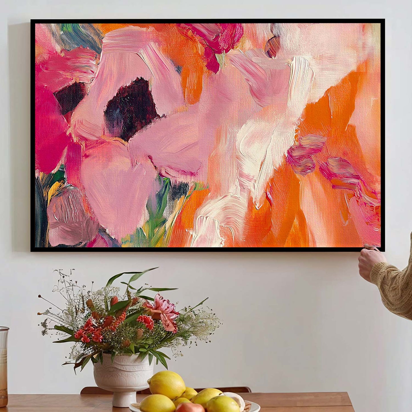 Tableau abstrait style peinture moderne pour décoration murale élégante