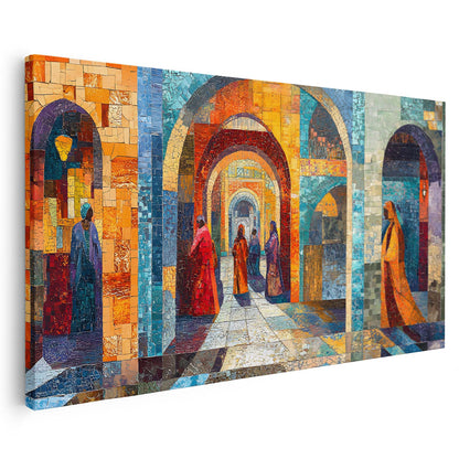 Vue en mosaïque traditionnelle pleine de couleurs et de détails