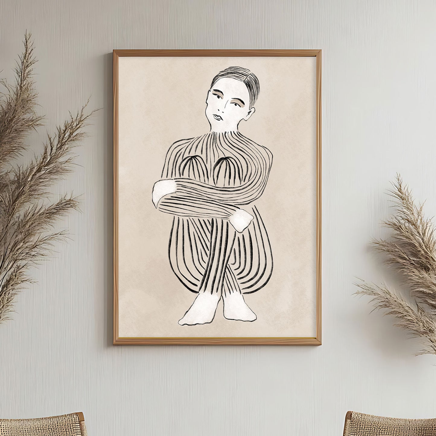 Silhouette de femme vue de profil en line art