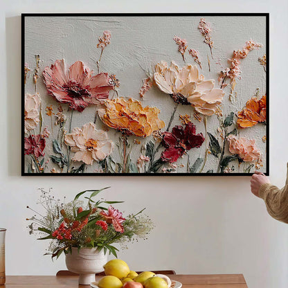 Tableau fleurs style 3d moderne pour décoration murale élégante