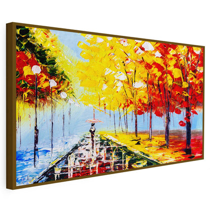 Tableau sur toile de paysage femme silhouette KWADECO