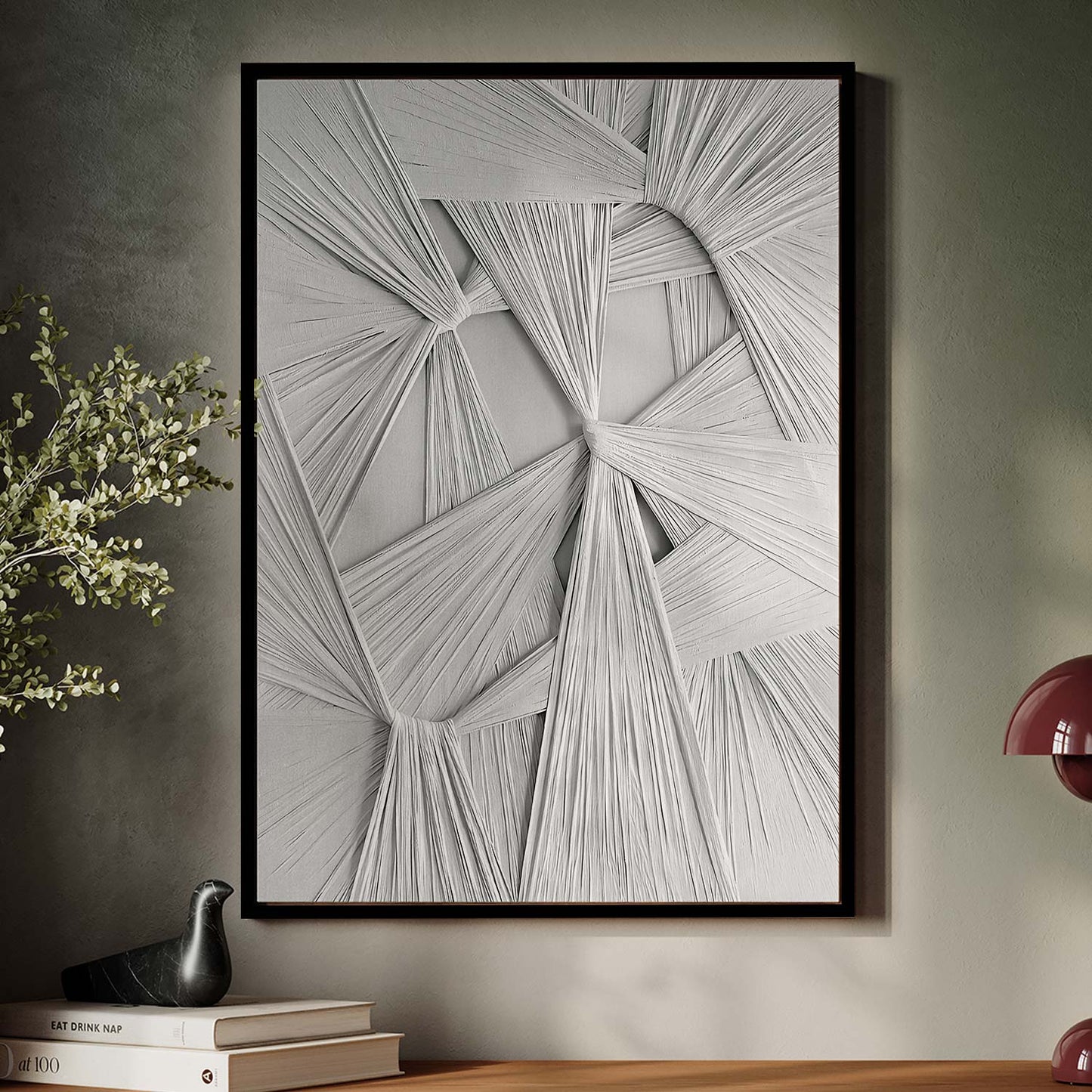 Toile abstraite aux lignes en 3D