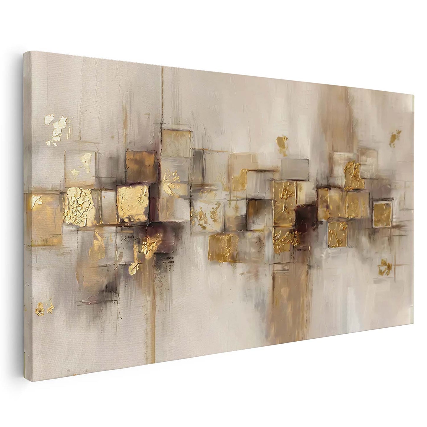 Tableau abstrait doré style moderne pour décoration murale élégante
