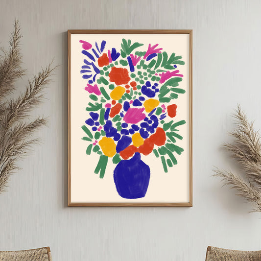 Vase de fleurs colorées décoration moderne