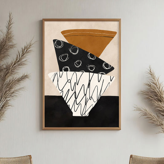 Poster abstrait moderne formes triangulaires