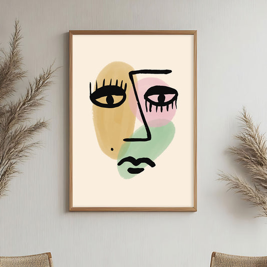 Portrait femme line art minimaliste