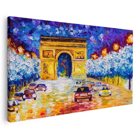 Tableau sur toile verticale de Paris effet peinture KWADECO