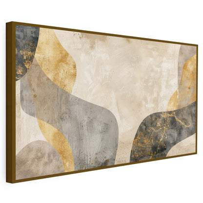 Tableau sur toile d'abstrait moderne art doré KWADECO