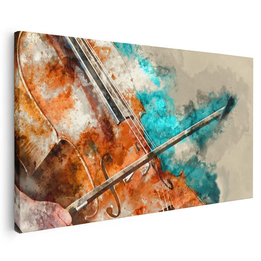 Tableau sur toile de violon coloré art KWADECO
