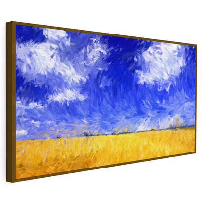 Tableau sur toile d'un ciel et d'un champ KWADECO