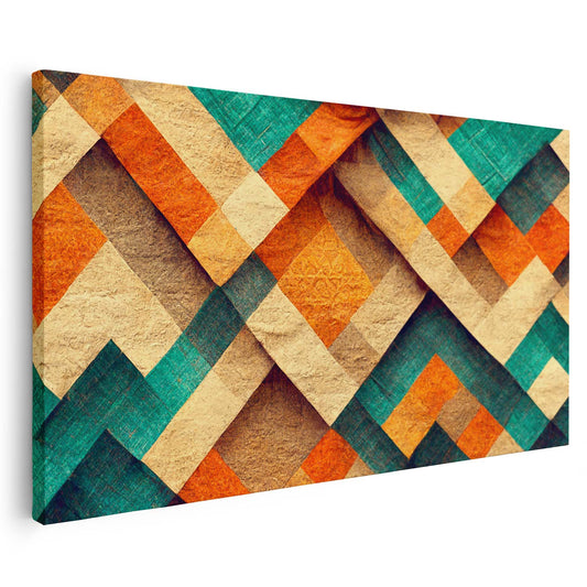 Tableau sur toile d'abstrait forme 3d losange KWADECO
