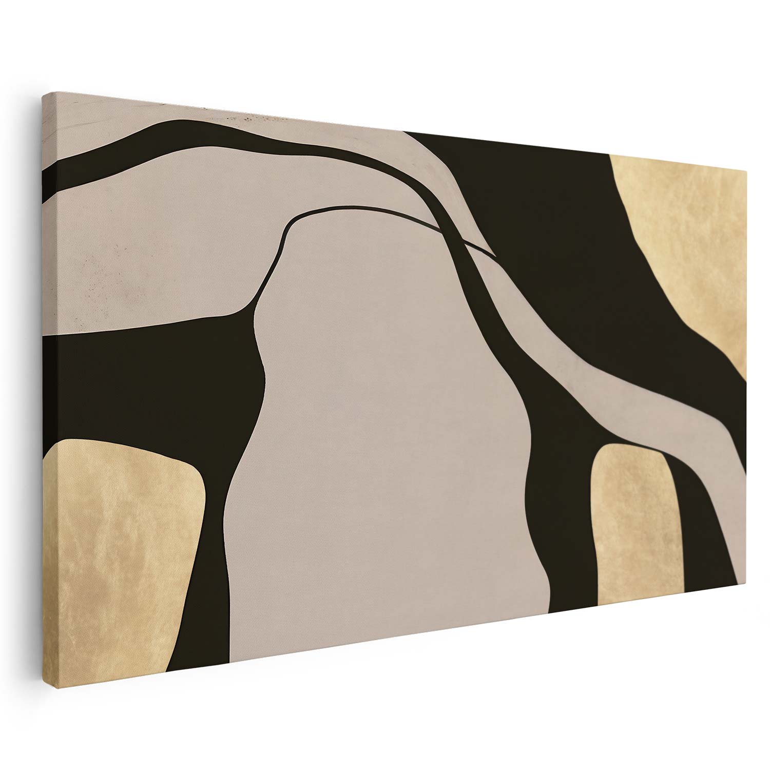 Tableau sur toile abstraite moderne avec des lignes noires KWADECO