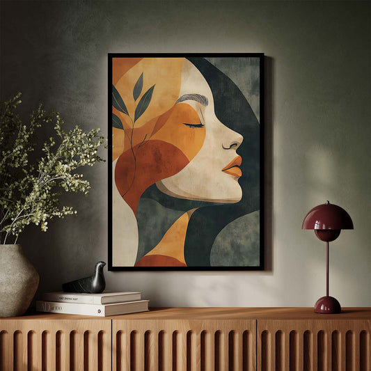 Tableau visage abstrait sur toile style moderne et artistique