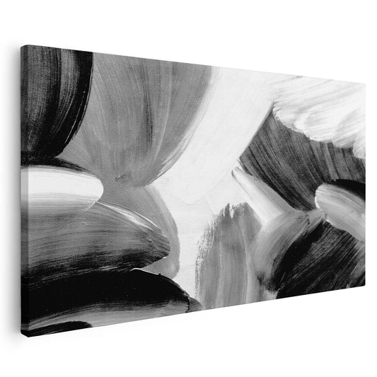 Tableau sur toile d'abstrait 3d noir  peinture KWADECO