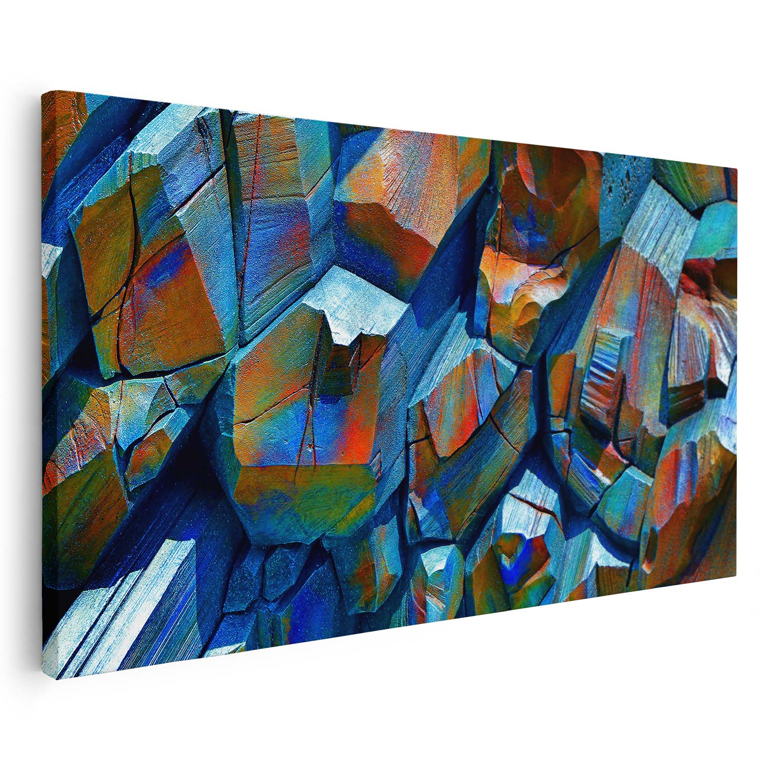 Tableau sur toile abstrait effet 3D rocher KWADECO