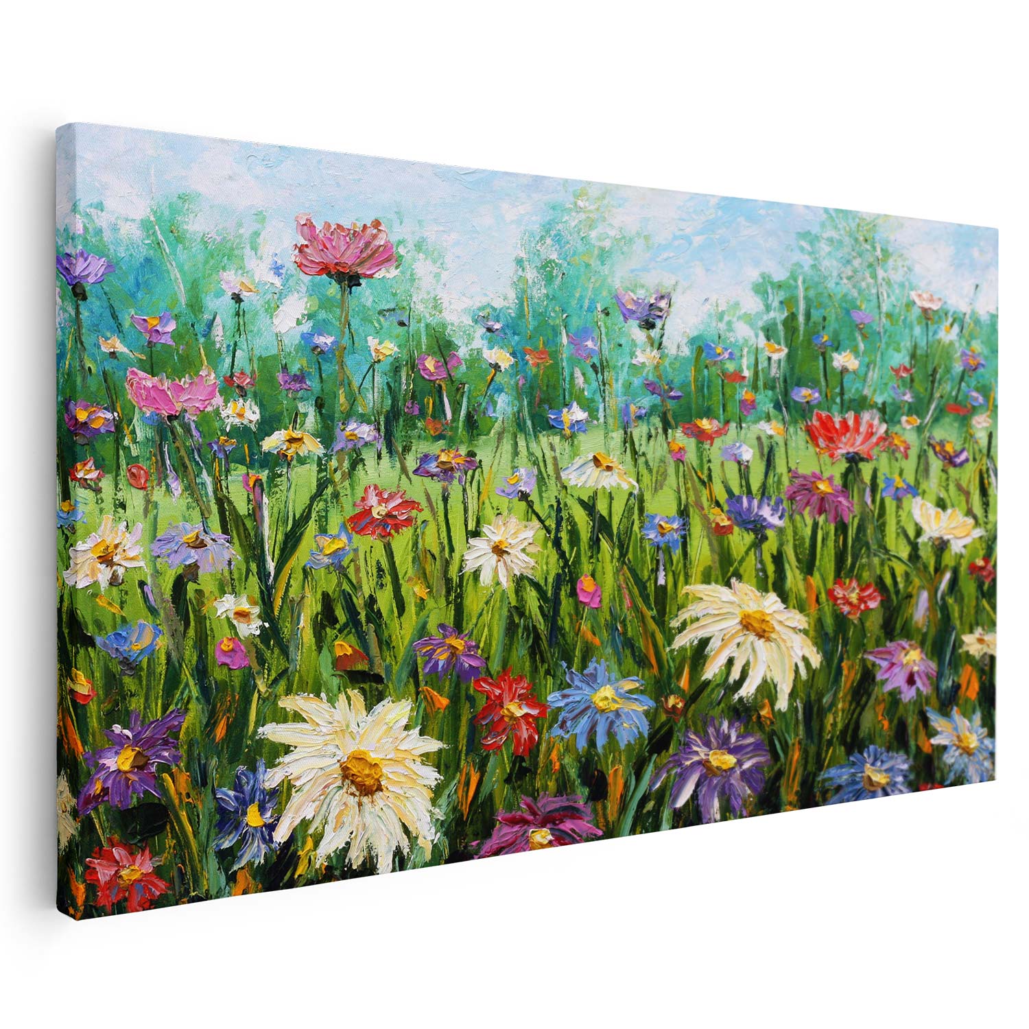 Tableau sur toile de fleurs au printemps colorées KWADECO