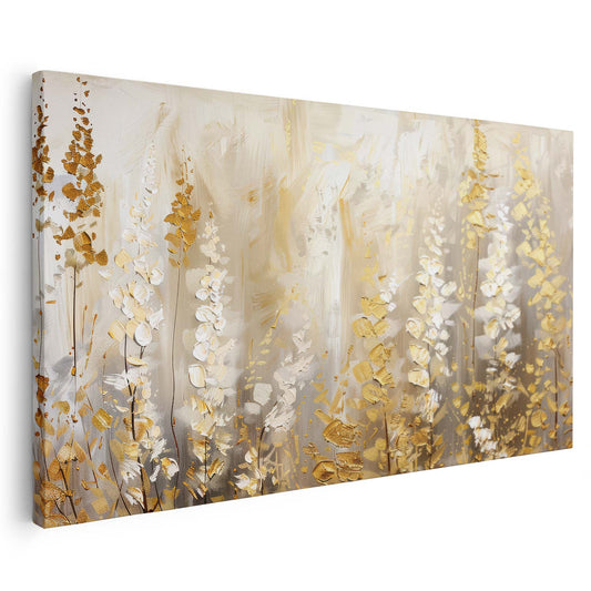 Tableau sur toile moderne des plantes dorées KWADECO