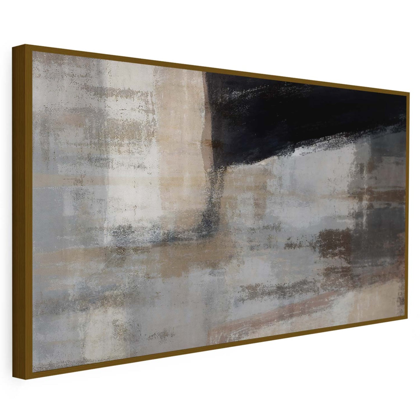 Tableau sur toile d'abstrait noir et gris KWADECO