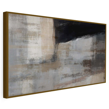 Tableau sur toile d'abstrait noir et gris KWADECO