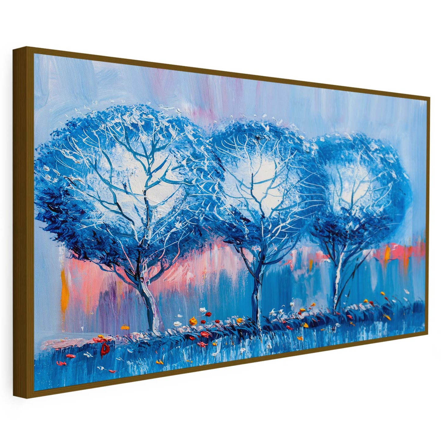 Tableau sur toile d'arbres bleus KWADECO
