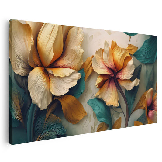 Tableau sur toile de fleurs colorées KWADECO