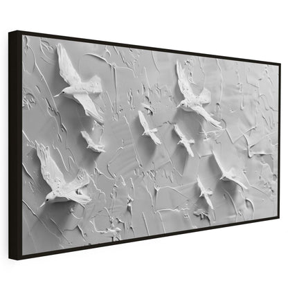 Tableau sur toile effet 3D avec des oiseaux KWADECO