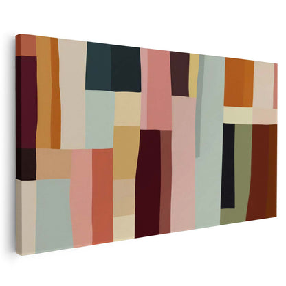 Tableau lignes abstraites colorées sur toile style moderne et artistique