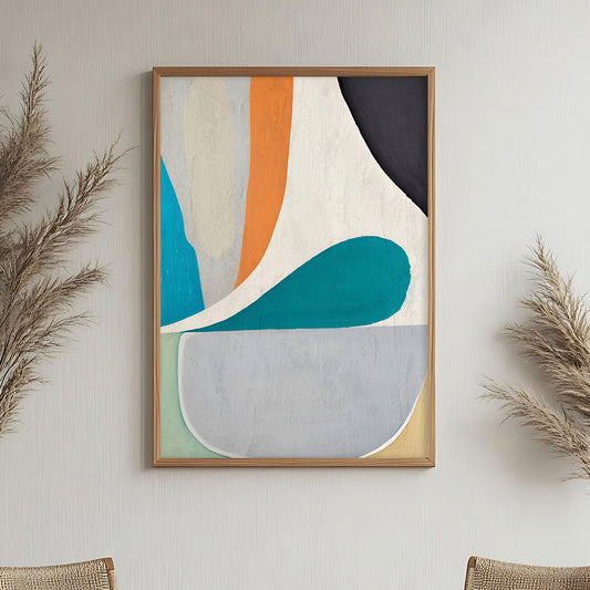 poster graphique moderne sous verre  design coloré