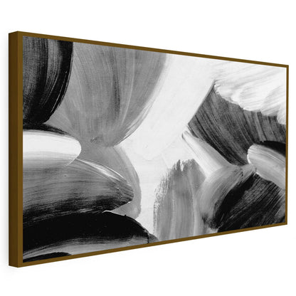 Tableau sur toile d'abstrait 3d noir  peinture KWADECO
