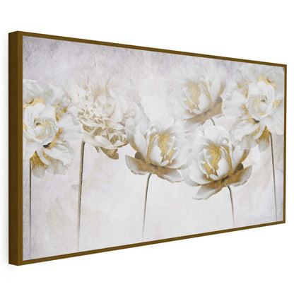Tableau sur toile d'abstrait moderne de fleur blanche KWADECO