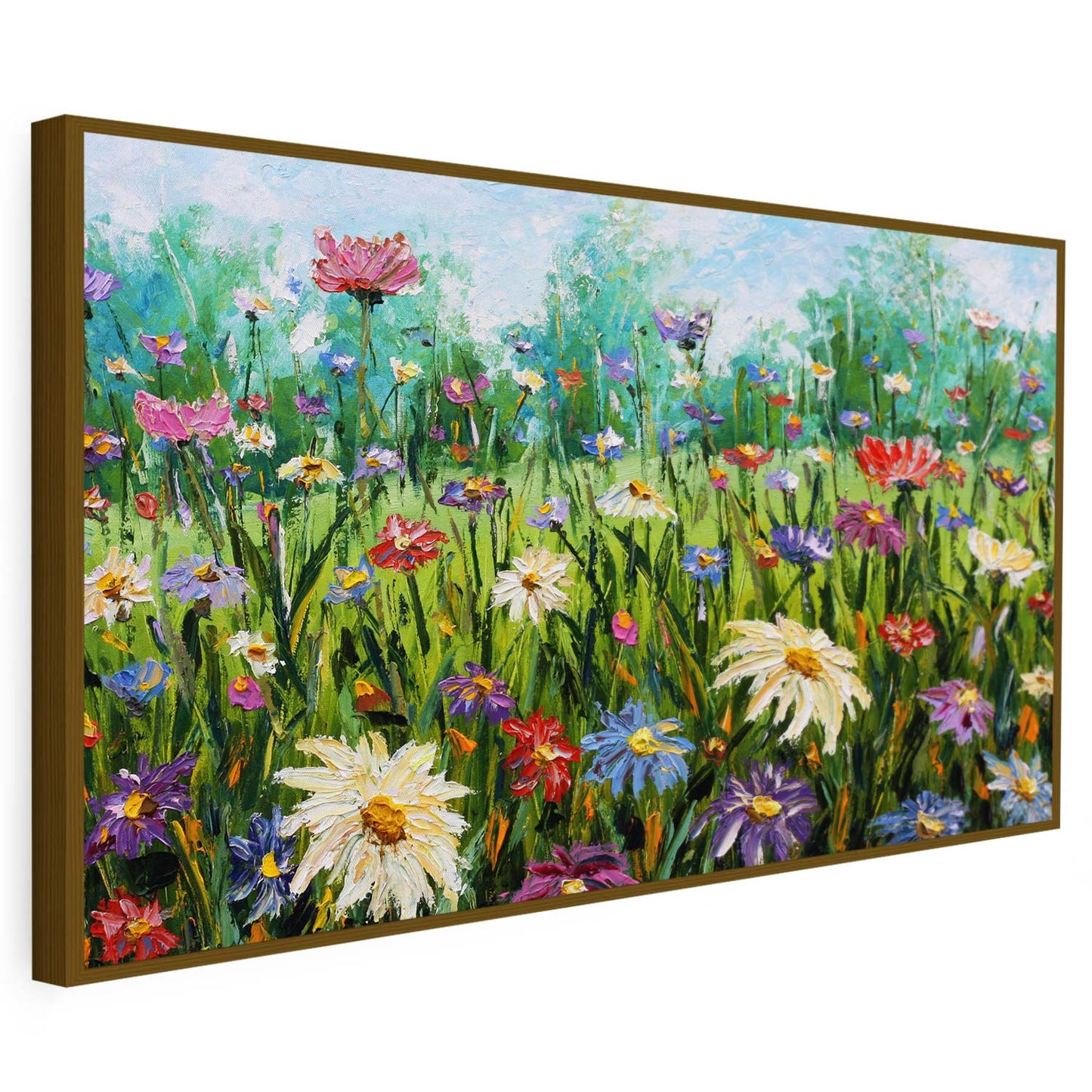 Tableau sur toile de fleurs au printemps colorées KWADECO