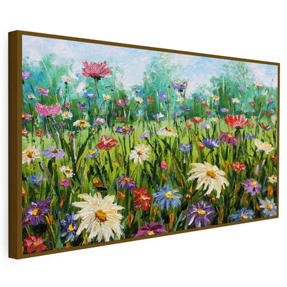 Tableau sur toile de fleurs au printemps colorées KWADECO