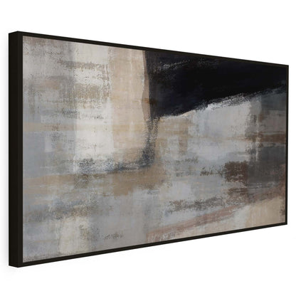Tableau sur toile d'abstrait noir et gris KWADECO