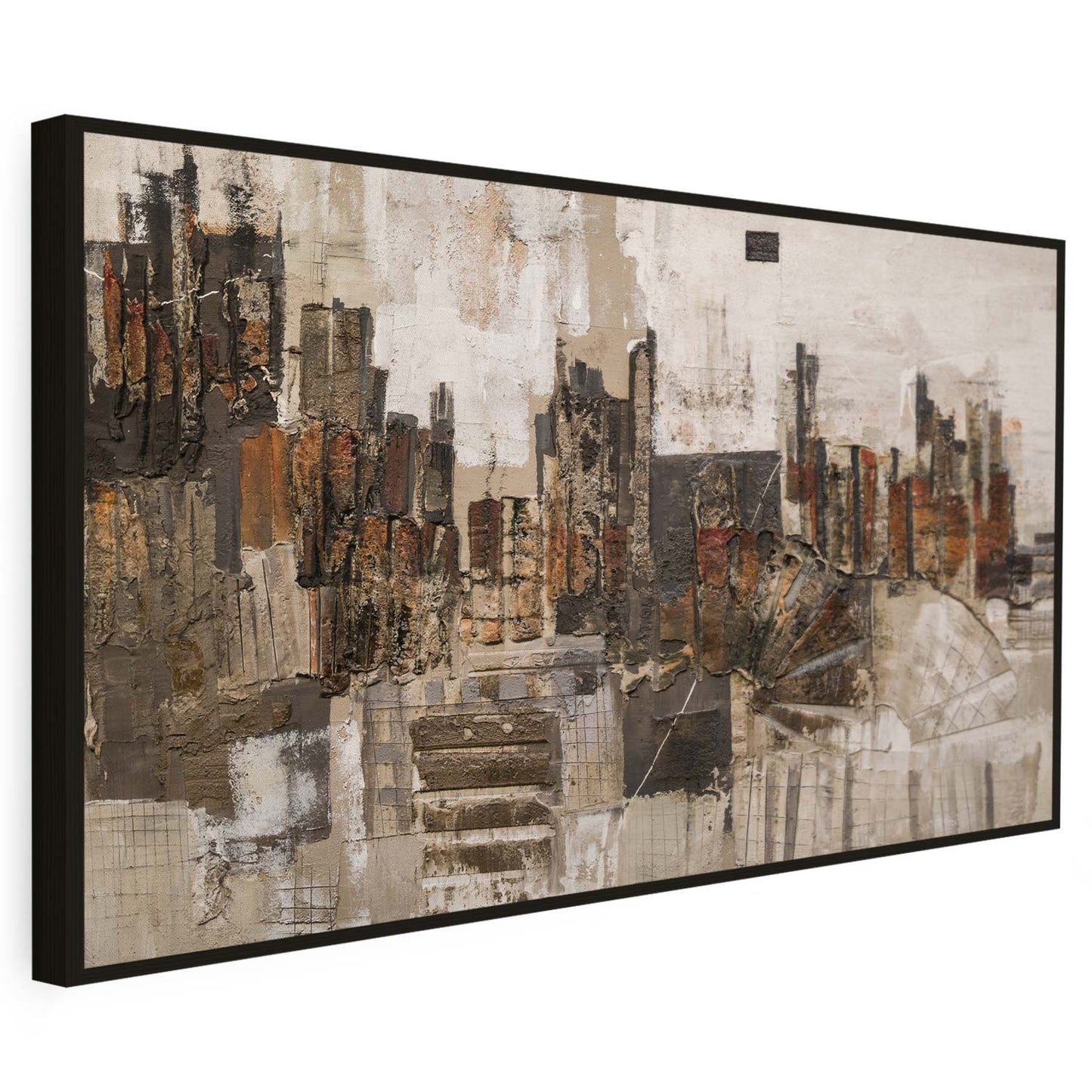 Tableau sur toile d'abstrait moderne marron KWADECO