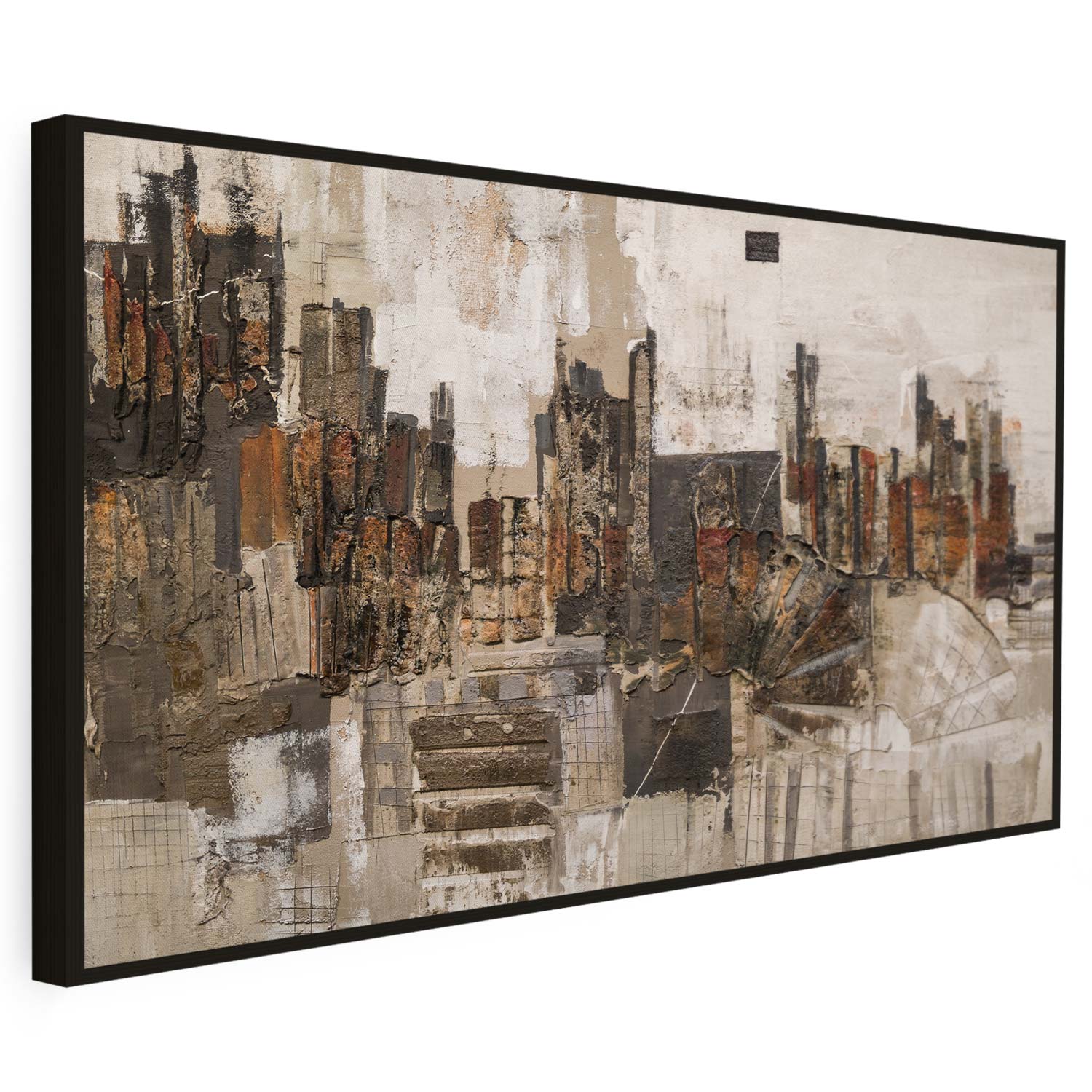 Tableau sur toile d'abstrait moderne marron KWADECO