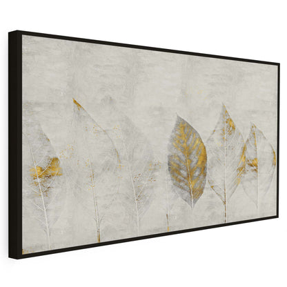Tableau sur toile d'abstrait plume doré KWADECO