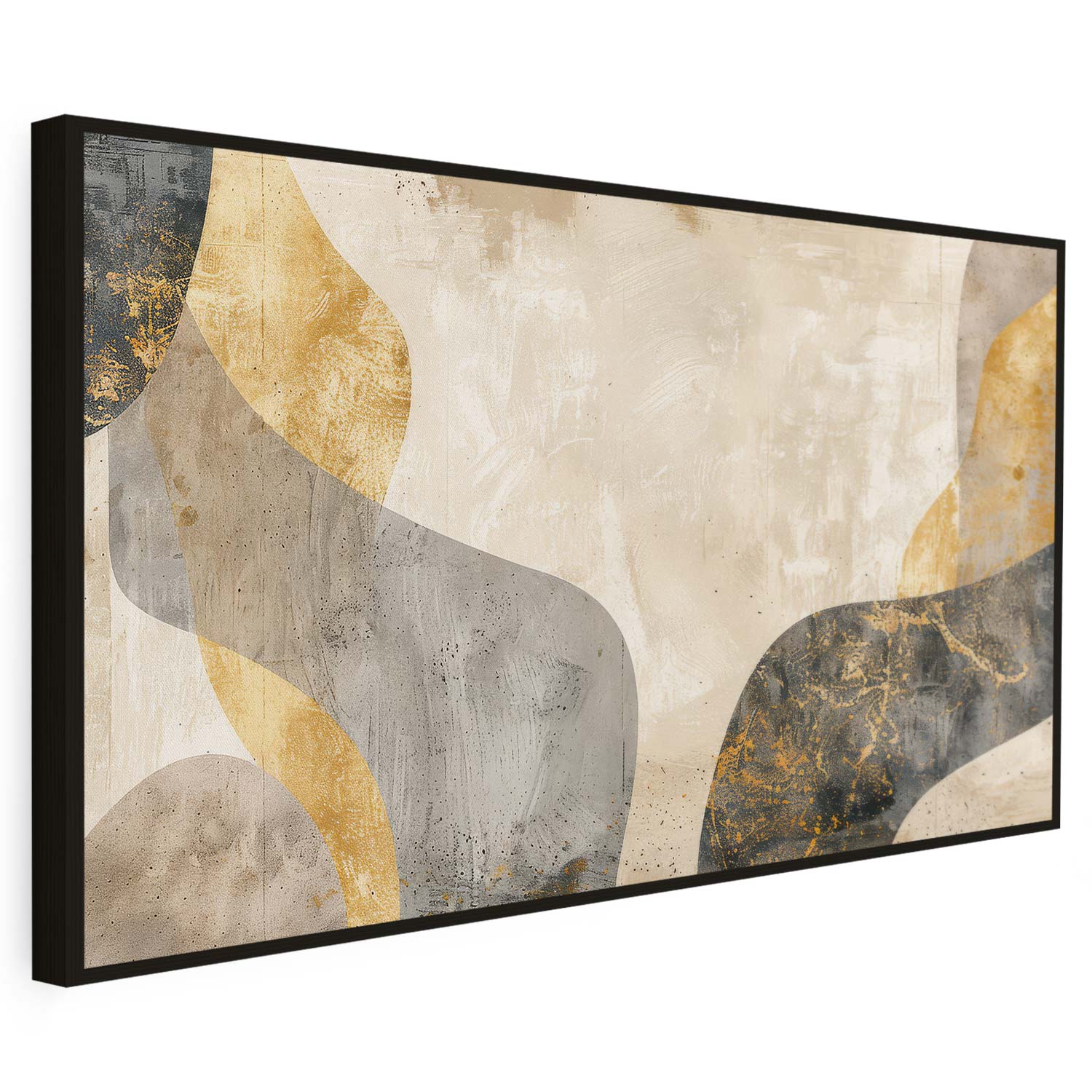 Tableau sur toile d'abstrait moderne art doré KWADECO
