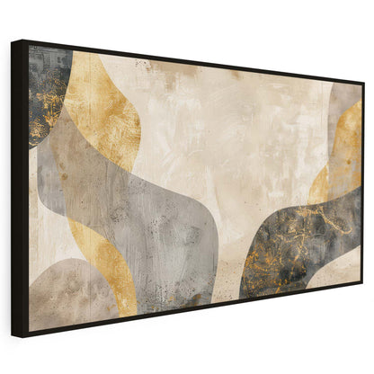 Tableau sur toile d'abstrait moderne art doré KWADECO
