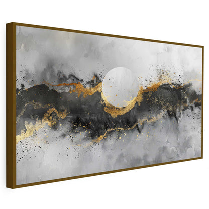 Tableau sur toile d'abstrait marbre avec cercle KWADECO