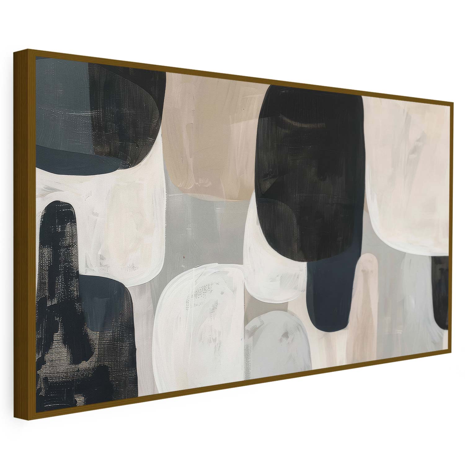 Tableau sur toile moderne noir blanc KWADECO