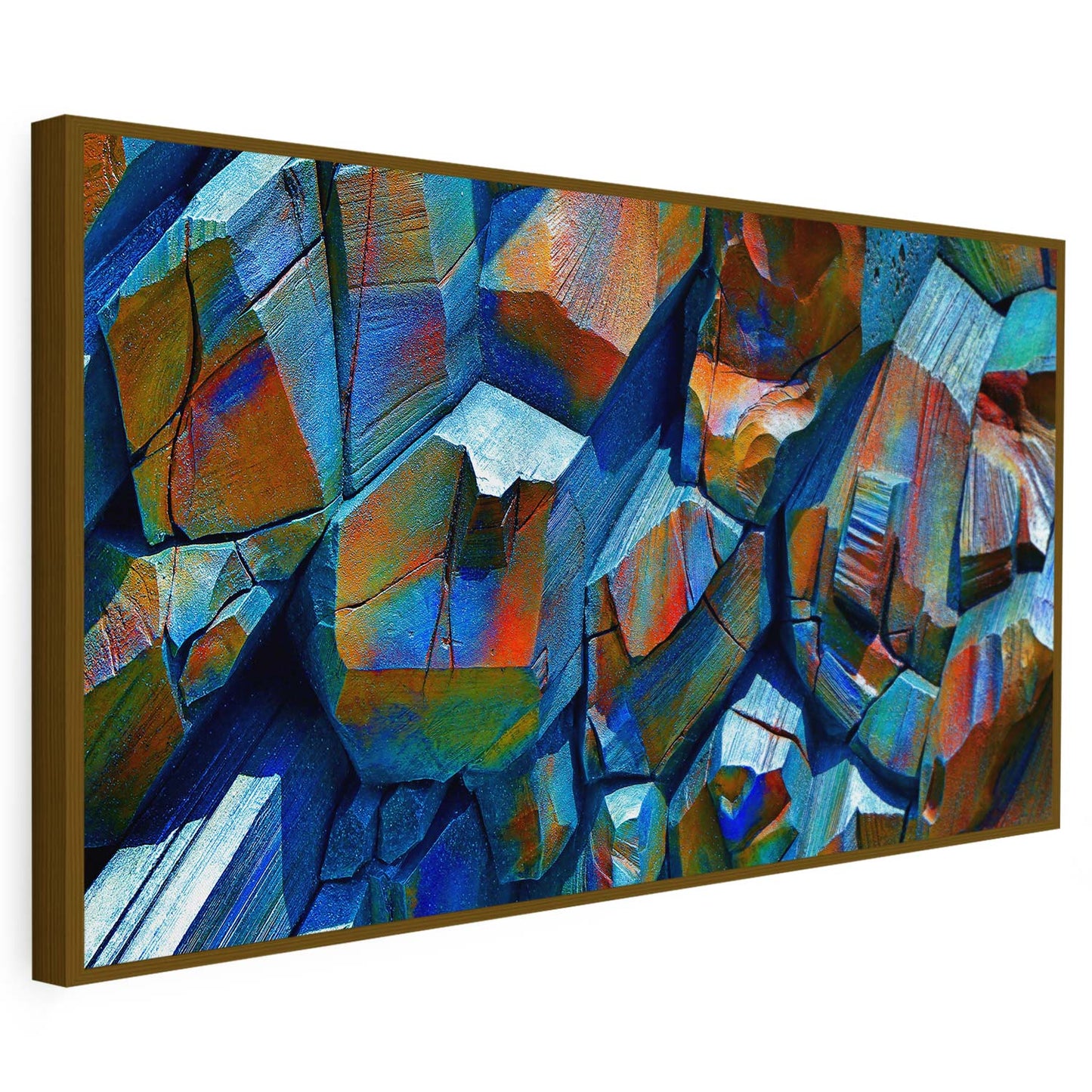 Tableau sur toile abstrait effet 3D rocher KWADECO