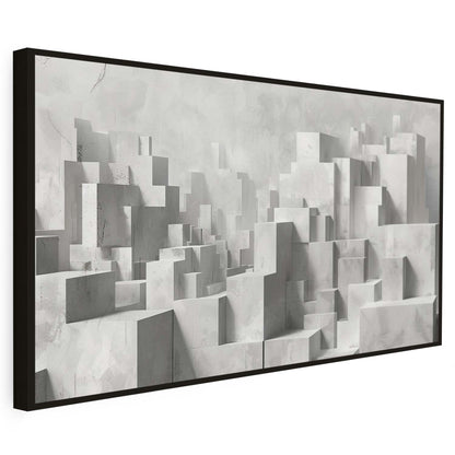 Tableau sur toile de ville effet 3D blanc KWADECO