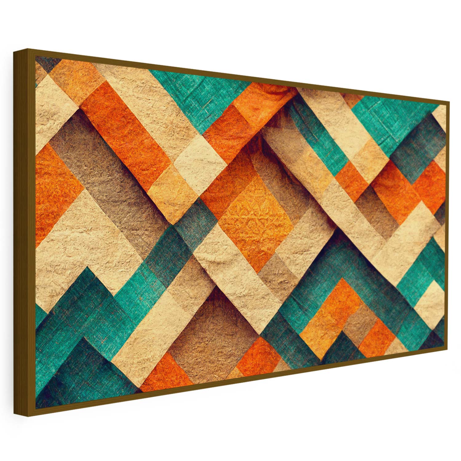 Tableau sur toile d'abstrait forme 3d losange KWADECO