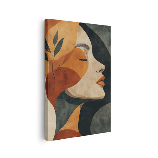Tableau visage abstrait sur toile style moderne et artistique