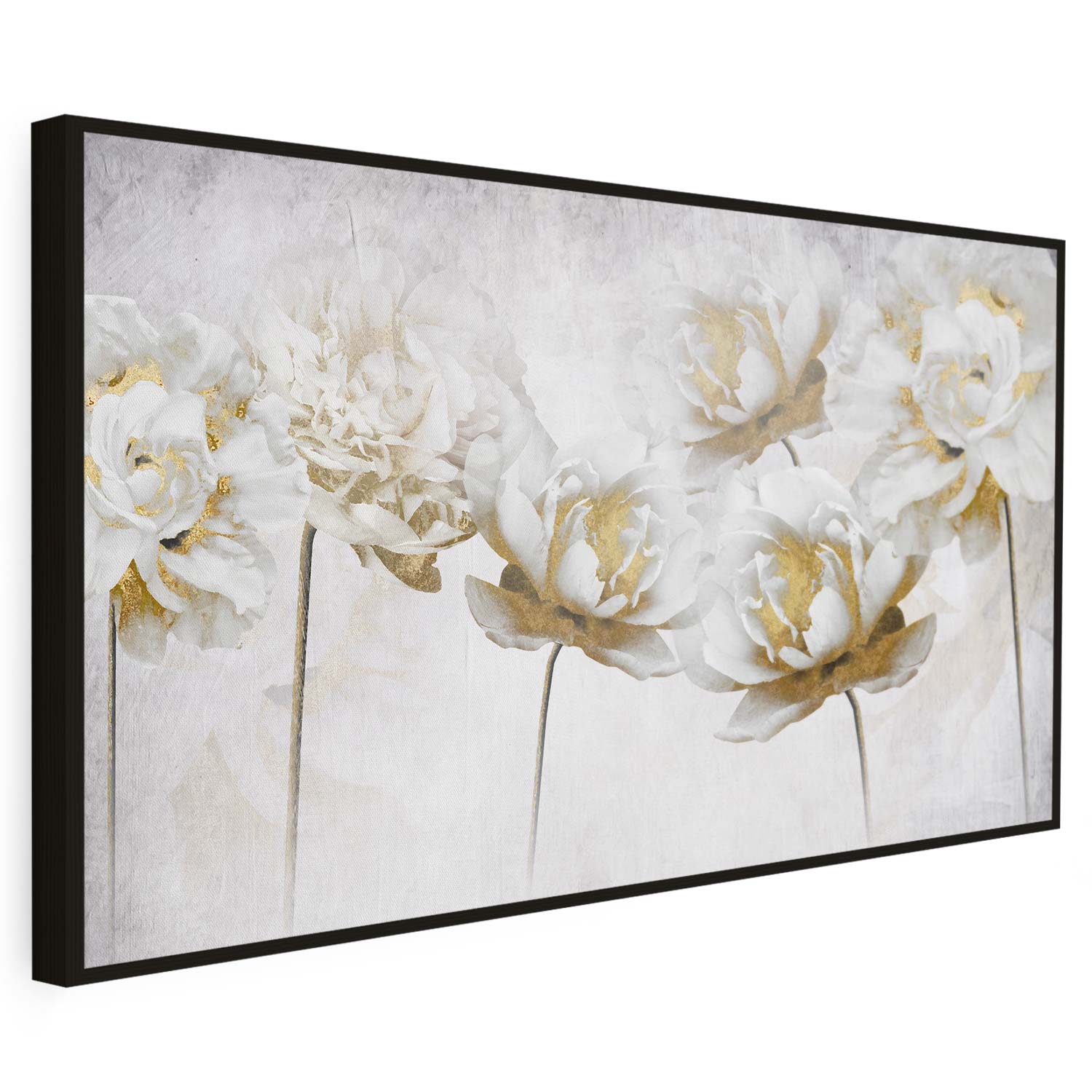 Tableau sur toile d'abstrait moderne de fleur blanche KWADECO
