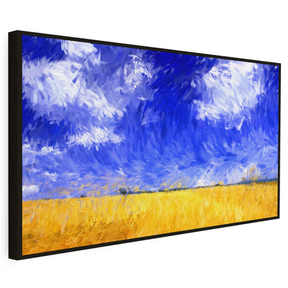 Tableau sur toile d'un ciel et d'un champ KWADECO