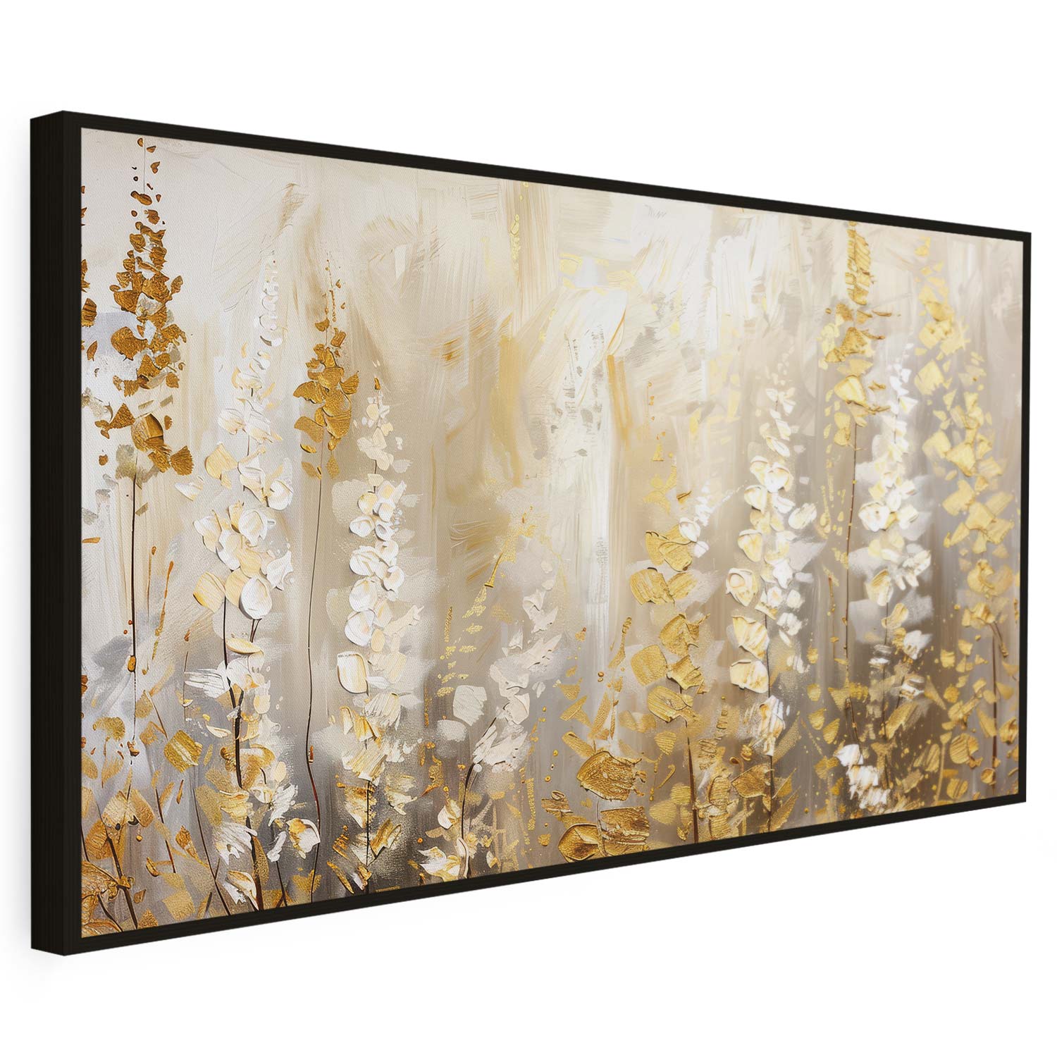 Tableau sur toile moderne des plantes dorées KWADECO